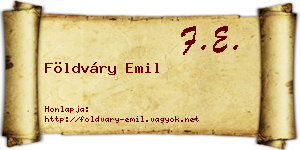 Földváry Emil névjegykártya