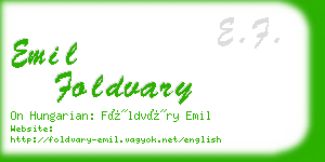 emil foldvary business card